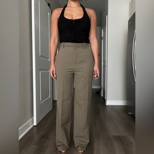 Zara Khaki Wide Leg Pants